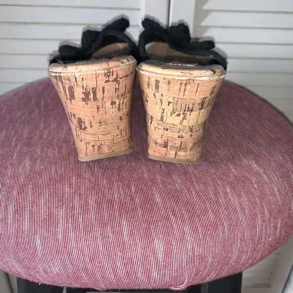 Dolce by Mojo Moxy “The Piper” Wedge Sandals Black and Cork 8.5 - Picture 7 of 8